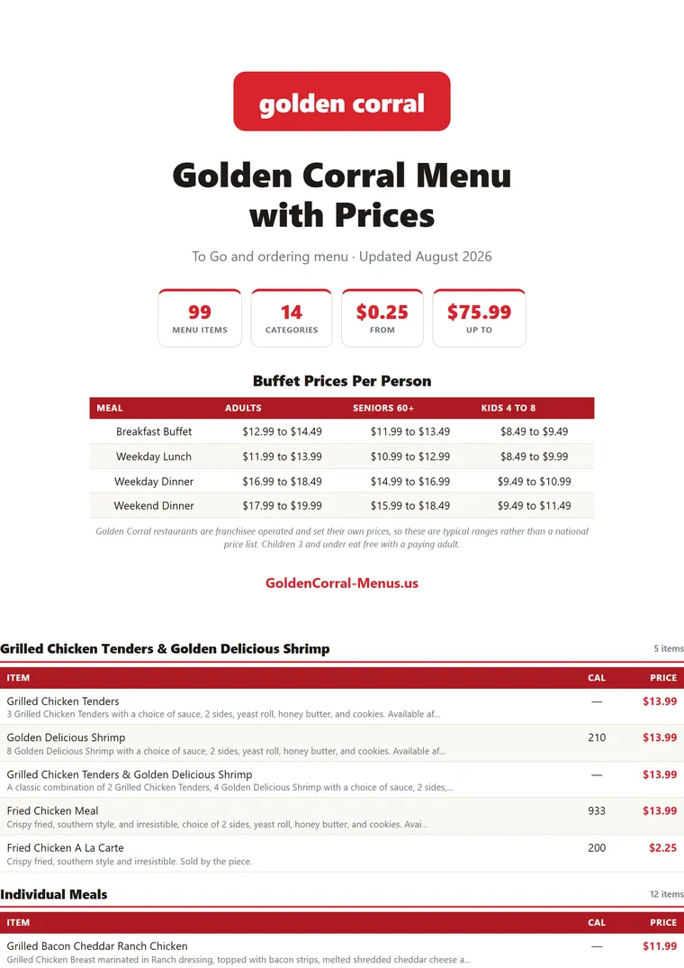 golden corral menu pdf with prices